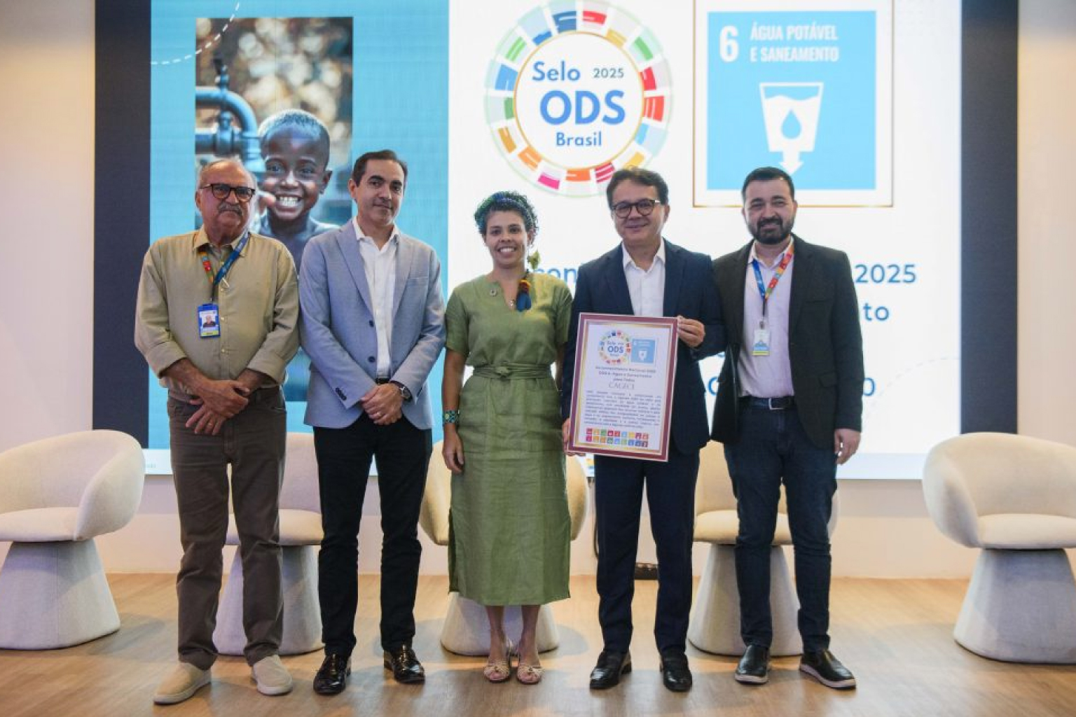 Cagece recebe honraria do Selo ODS Brasil por ser a empresa de saneamento que mais contribui com a Agenda 2030