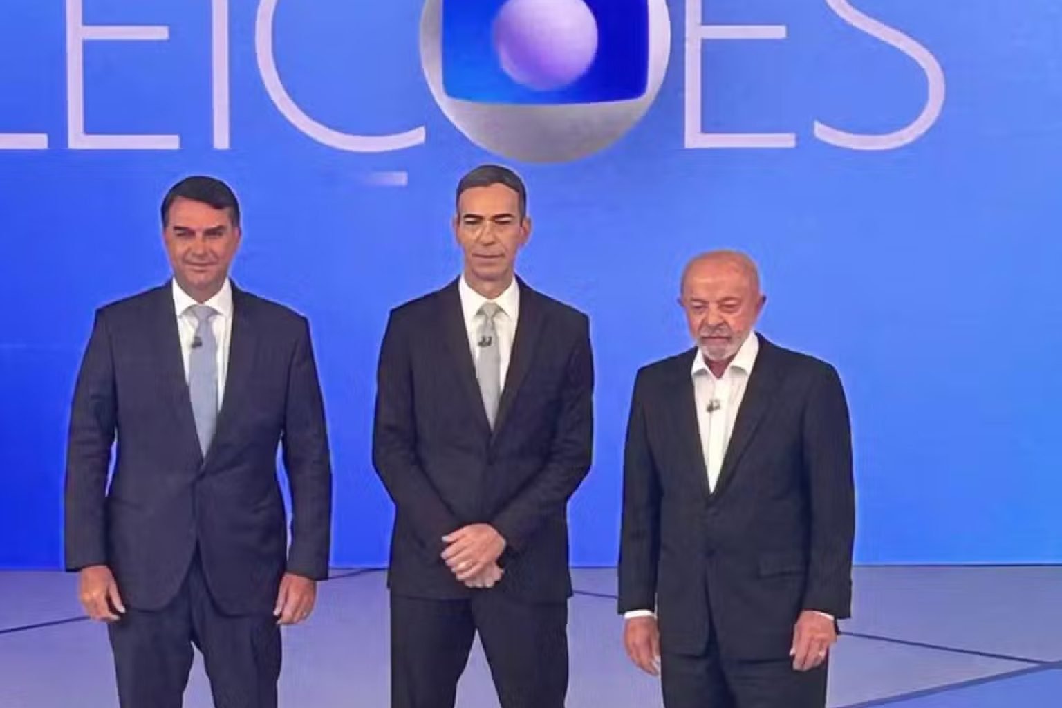 Flávio e Lula trocam acusações e defendem propostas em debate na Globo